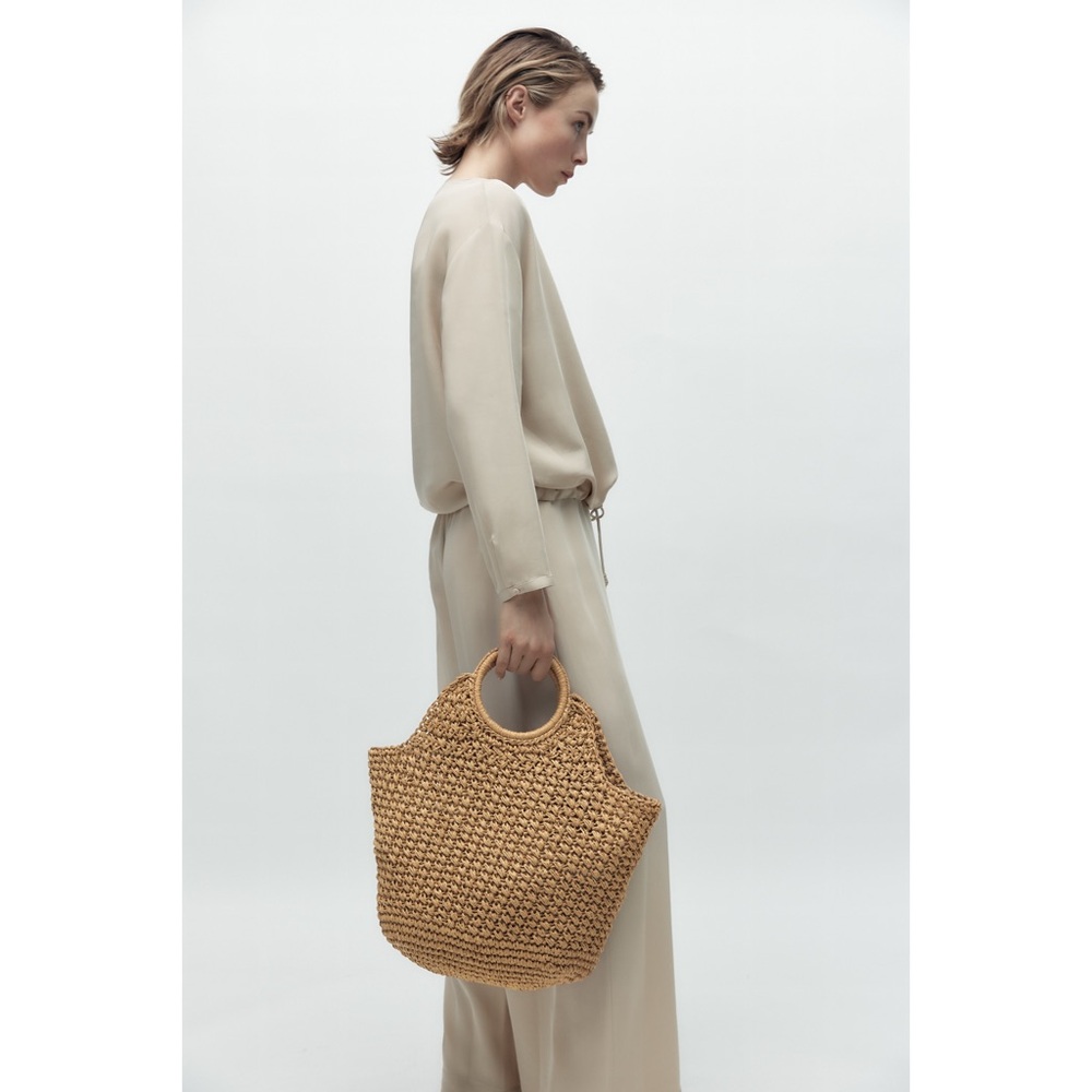Zara NWT WOVEN SHOPPER BAG - Picture 4 of 6